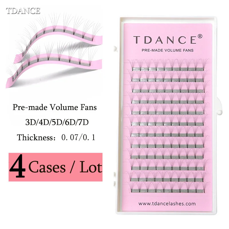 4 шт./лот TDANCE Premade русский объем наращивание ресниц поставки термоскрепленные