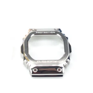 Ремешки для наручных часов из нержавеющей стали с ободком DW5600 DW5610 GW5000 GW5600 серии Ремешки для наручных часов браслет подходит для часов оптом - Цвет ремешка: Silver case