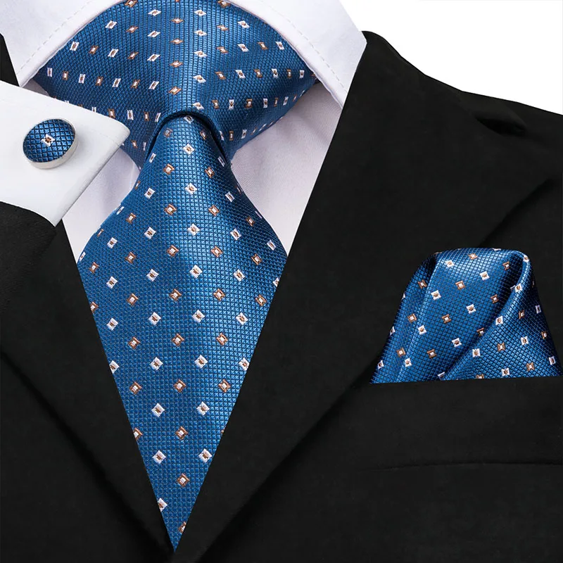 Темно-синий Шелковый мужской галстук с узором "пейсли", Модный деловой галстук для свадьбы, синий галстук для мужчин, классические запонки, галстук, костюм - Цвет: C-3202