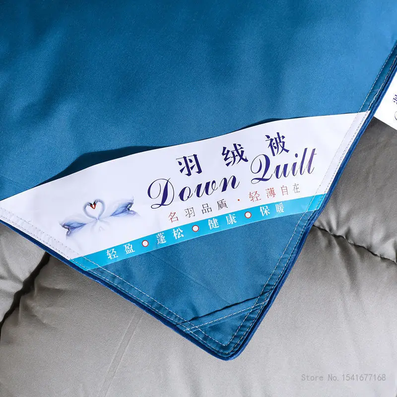 White Goose Down Duvet, Warm Winter Duvet Insert Quilted Bed Comforter, King, Queen, Full, Twin Size, Kid Bed, Patchwork Blanket