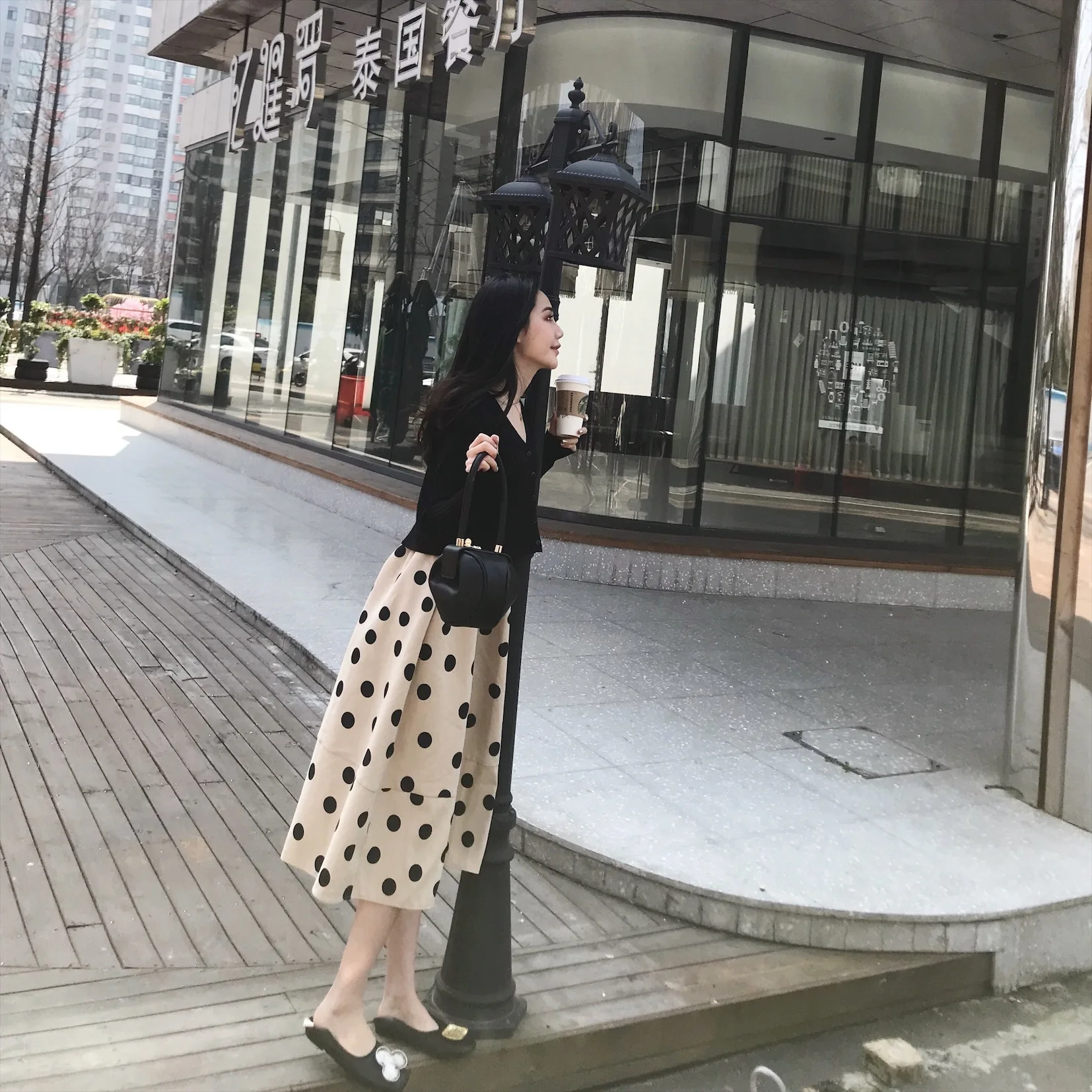 SHENGPALAE Faldas Mujer Moda Новая мода осень-зима юбка Для женщин в горошек, украшенное принтом со Эластичная лента юбки Faldas женские A287