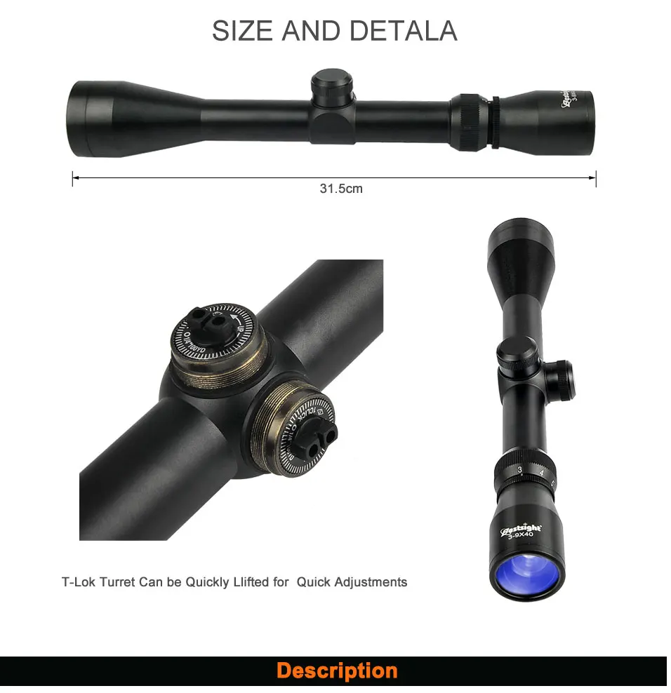 Bestsight 3-9x40 охотничьи прицелы 4-16x40 оптика винтовки прицелы 6-24x50 тактический прицел страйкбол воздушные пистолеты снайперская винтовка прицел