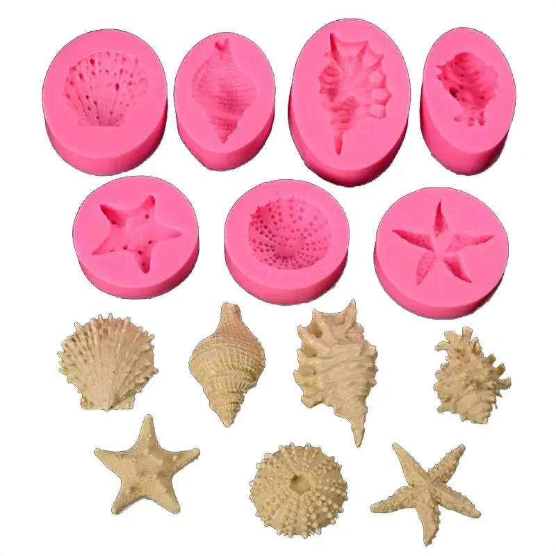 

Ocean Series Silicone Mold Marine Fondant Baking Mold 1 Set 7Pcs for kitchen accessories