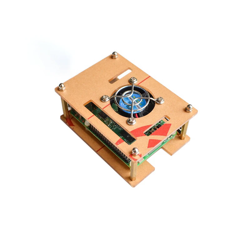 Для Raspberry Pi 4 Модель B прозрачный акриловый чехол система охлаждения внешний вентилятор совместим с Raspberry Pi 3 Model B+ 3B оболочка