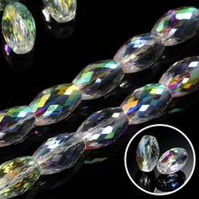 

Oval Rhinestone With Holes Crystal AB Crystal For Needlework Loose Sew on Gemstone for Necklace Earring Waist Beads