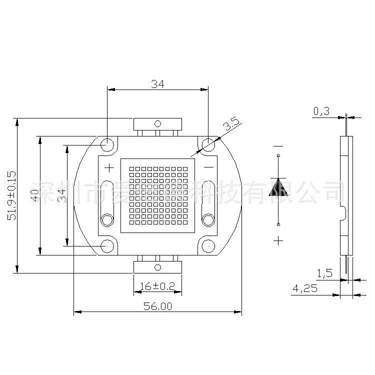 free shipping 100w power integrated light source integrated chip LED floodlight wafer chip manufacturers supply