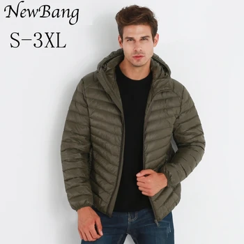 

NewBang Brand Lightweight Men Hooded Duck Down Jacket Ultra Light Down Jacket Men Portable Windproof Warm Coat Feather Parka Man