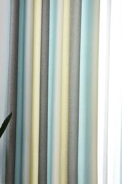 Gray Curtain Modern Strips English Alphabet Curtains for Living Room Bedroom Blackout Finished Window Screen Green Red Curtain Fabric - Цвет: Gray Curtain