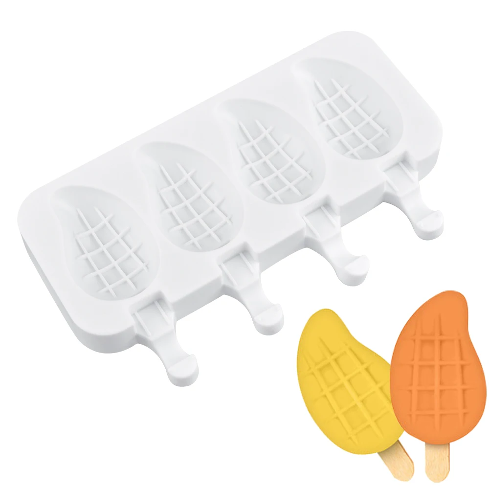 

FUNBAKY New Mango Shape Ice Cream Mold Silicone Popsicle Mold DIY Homemade Ice Pop Mould