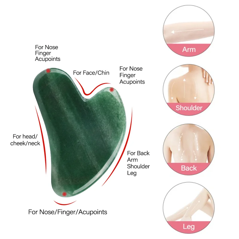 Gua Sha Scraper Natural Jade Guasha Board SPA Body Care Portable Skin Massager Acupuncture Therapy Gua Sha Scraping Massage