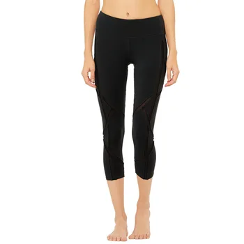 

Summer Mesh Splicing Yoga Pants Women Running Workout Tight Elastic Fast Drying Thin Fitness Gym Yoga Leggings