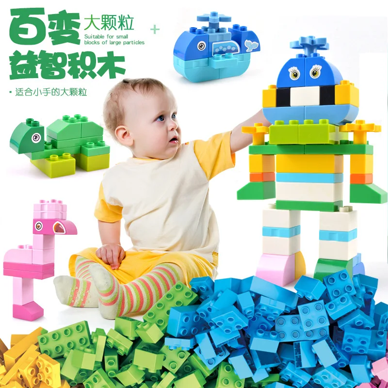 

New Style Children Large Particles Assembling Building Blocks Toy Cartoon Animal Modeling Combination Robot Building Blocks Worl