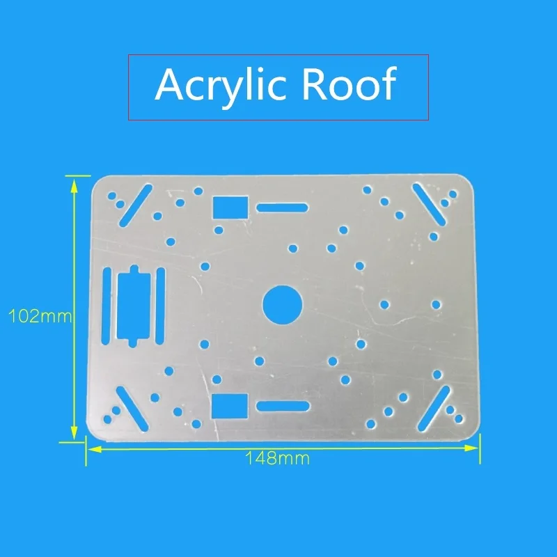 

148mm×102mm Acrylic Roof for Arduino, Nodemcu,Raspberry Pi, Plastic Roof, Suit for Smart Car Chassis + Copper Column Kit
