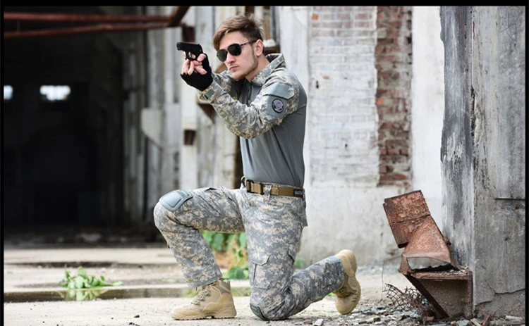 Военная Боевая форма, камуфляжная одежда, костюм для мужчин, армейская одежда США, военная боевая рубашка, брюки-карго с наколенниками
