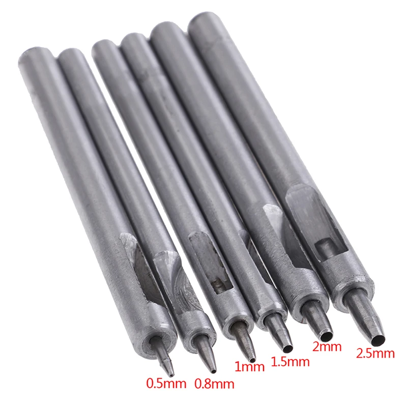 Leather Hole Punch Hollow Drilling Tools Handmade Belt Punching DIY Leather Handicraft Puncher Set 0.8MM-2.5MM