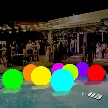 Boule lumineuse gonflable de boule lumineuse de 40cm boule de plage décorative de boule de Led pour l'équipement de sport extérieur de piscine de piscine