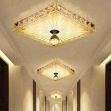 Square Crystal Corridor Ceiling Light Home Lighting Modern Led Ceiling Lamp For Balcony Aisle lampara colgante de techo square corridor corridor porch lamp light led crystal ceiling lamp balcony kitchen bathroom home ceiling light zh
