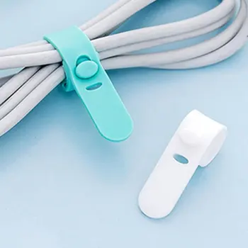 

8pcs Solid Color Cable Winder Organizer Desk Set Wire Data Line Holder Line Fixer Winder Wrap Cord Desk Accessories Stationary