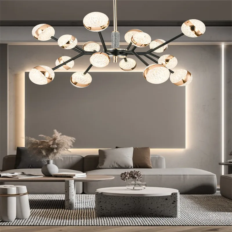 New LED Nordic Postmodern Minimalist Creative Personality Atmosphere Home Living Room Bedroom Dining Room Study Chandelier afbeelding