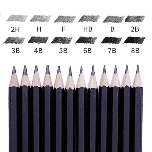 Graphite Pencils 12Pcs/Set Drawing Pencil for School 2H-8B Sketch