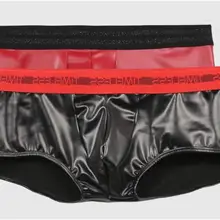 Мужские сексуальные шорты из искусственной кожи, модные облегающие эластичные шорты с низкой посадкой для сцены