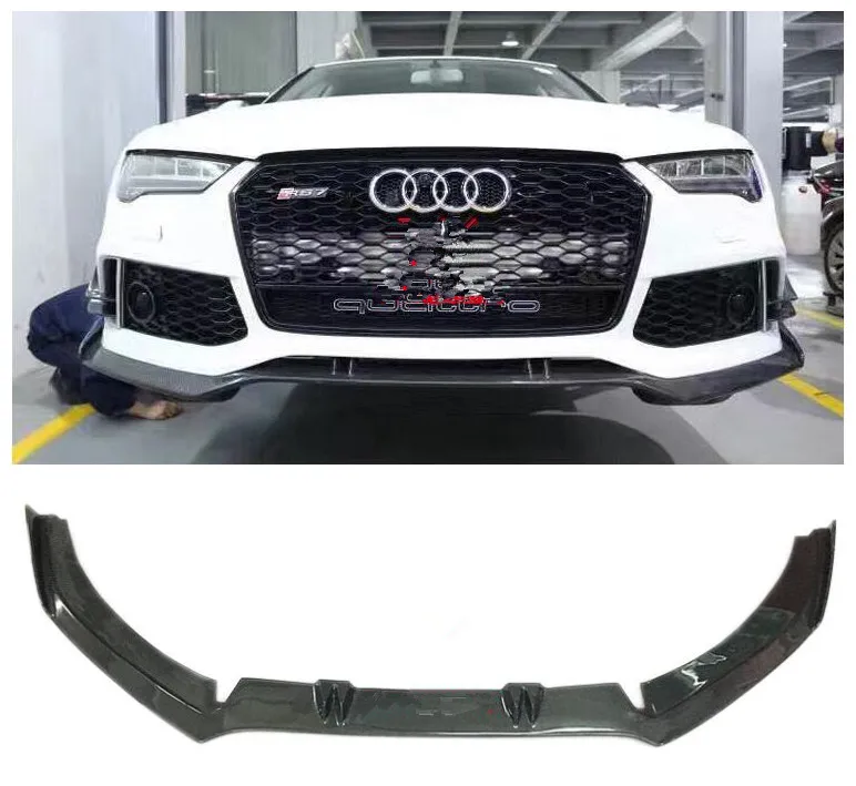 Углеродное волокно автомобиля передний бампер губ крышка диффузора протектор Подходит для Audi A5 A6 A4 RS4 A7 RS5 RS6 RS7 2012