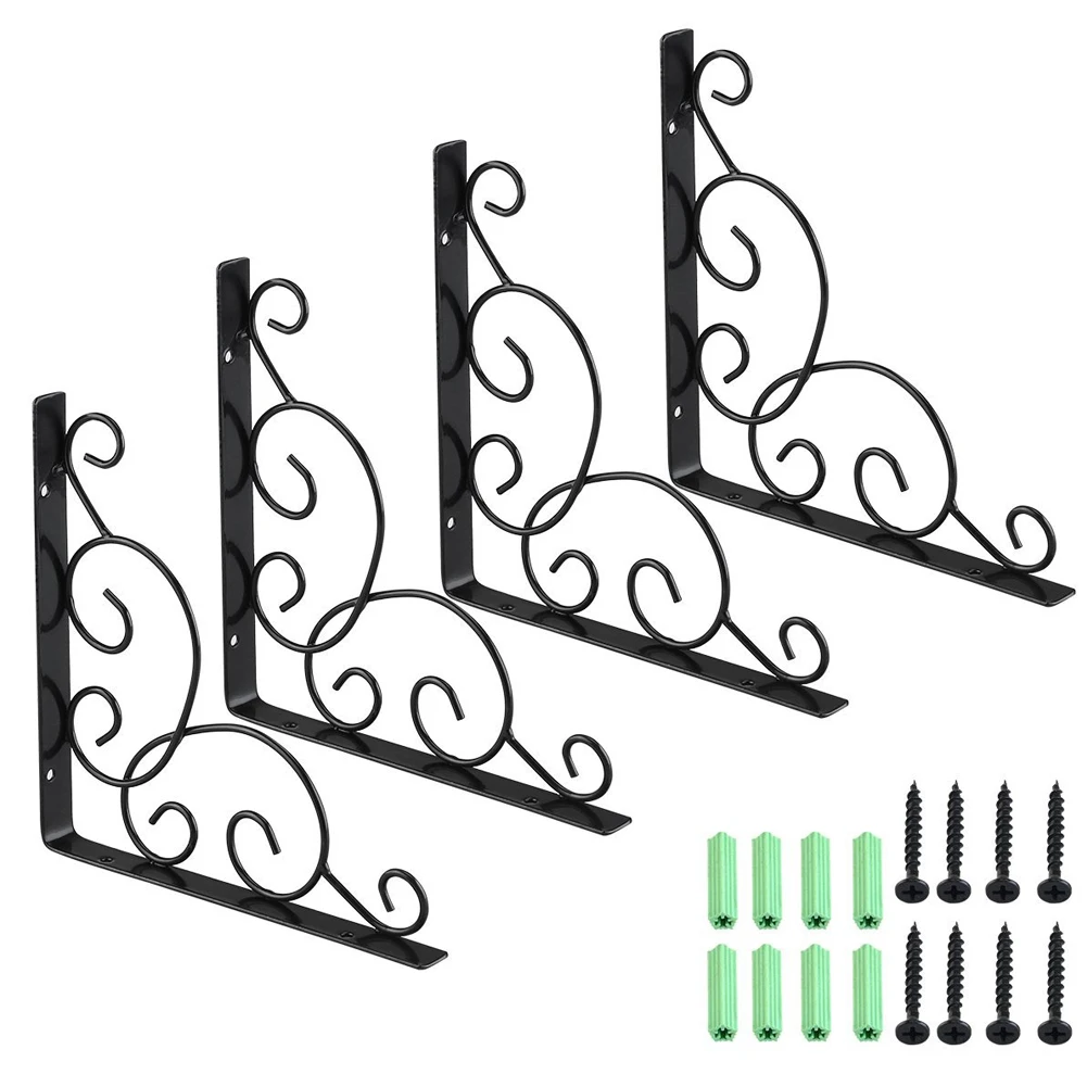 

4PCS Iron Wall Book Mounted Shelf Storage Rack Hanging Holder Organizer Rack Metal Tripod LAD-sale