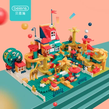 

Beiens Building Block Toys for Children 178PCS Marble Race Run DIY Blocks Ball Maze Track Brick Kids Educational Toy Indoor Game