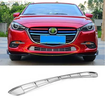 

Auto Accessories Fit for Mazda3 Axela 2017 2018 Chrome ABS Front Center Under Grille Cover Trim Racing Grills Car-covers 1pcs