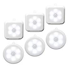 PIR датчик движения 6 Светодиодная лампа в шкаф беспроводной настенный светильник Магнитный коридор, лестница свет кухня спальня ночник умный светильник
