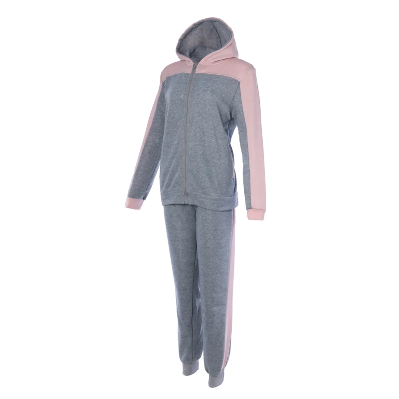 

NIBESSER Fitness Women Running Set Autumn Patchwork Hooded Sweater+Pant Sports Women Suit Athleisure Set 2 Piece Tractsuit