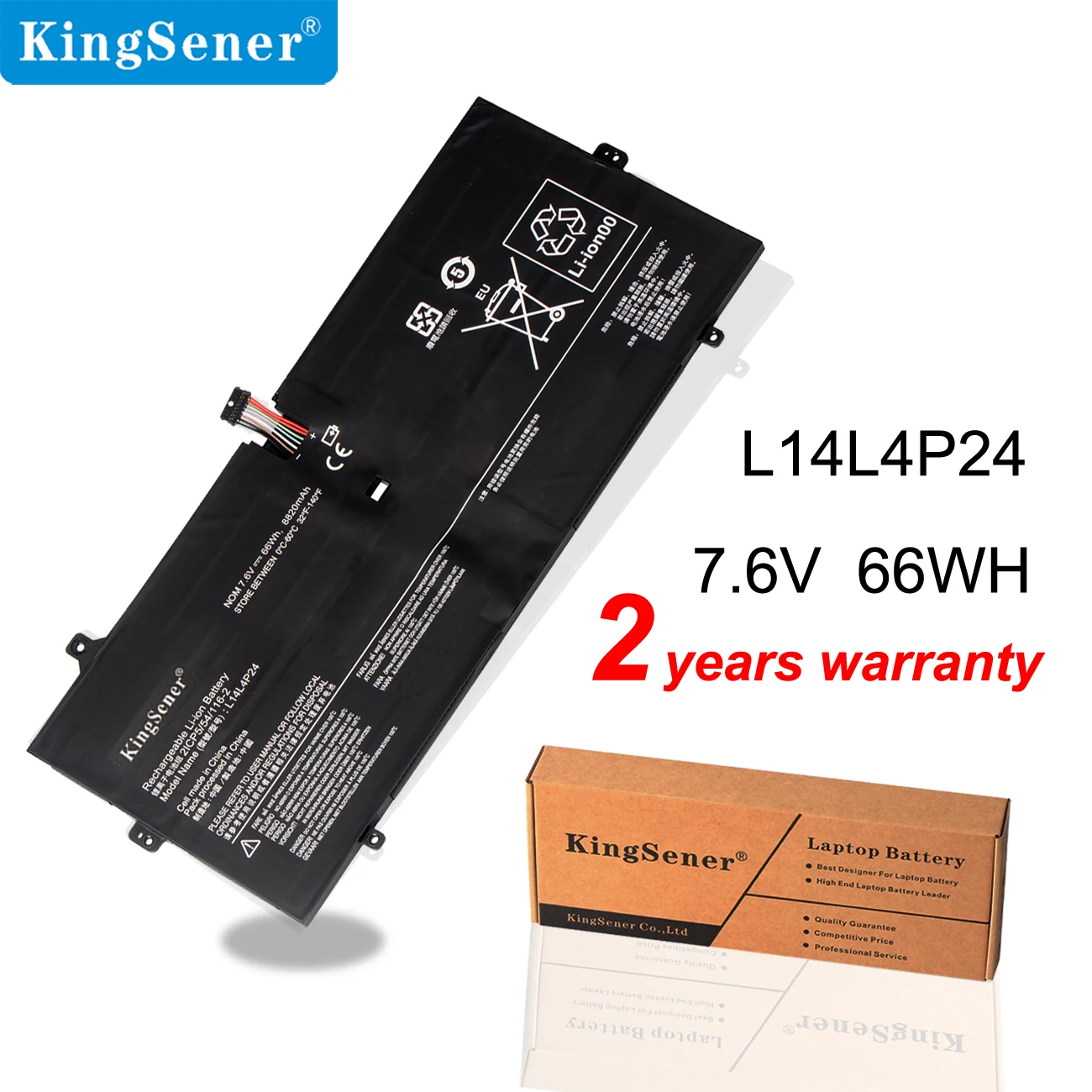 Аккумулятор KingSener L14L4P24 L14M4P24 для ноутбука Lenovo YOGA 4 PRO 900-13ISK 900-IFI 900-ISE 5B10H43261 7 6 в 66 Вт/ч