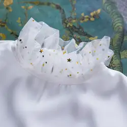 Женская Нежная кружевная футболка с воротником и блестками со звездами и Луной
