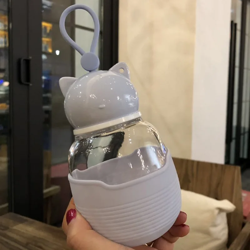 Креативный маленький стакан для пресной воды милый кот подарок заказной стеклянный студенческий Молочный Сок Милая бутылка гидро колба дети
