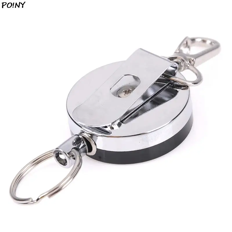 Retractable Pull Key Ring Chain Reel ID Lanyard Name Tag Card Badge