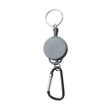

Retractable ABS Keychain Badge Reel with Carabiner Belt Clip Steel Cable Key Ring