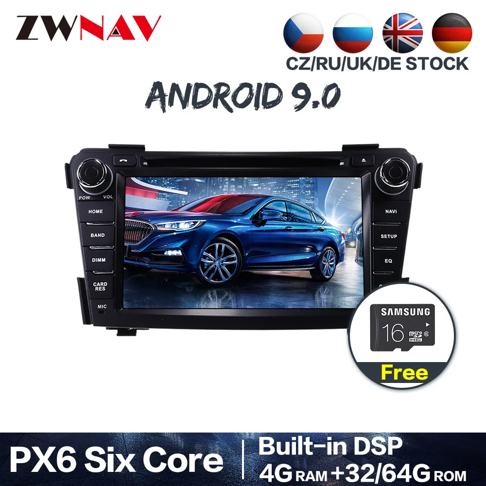 

DSP Android 9.0 PX6 4+64GB 8 Core IPS Screen Radio Car Multimedia Player Stereo GPS Navigation For HYUNDAI I40 2011-2016