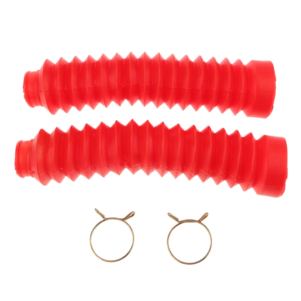 Front Fork Motorcycle Dust Cover Gaiters Boots Red Shock Absorber (210x42x25mm)