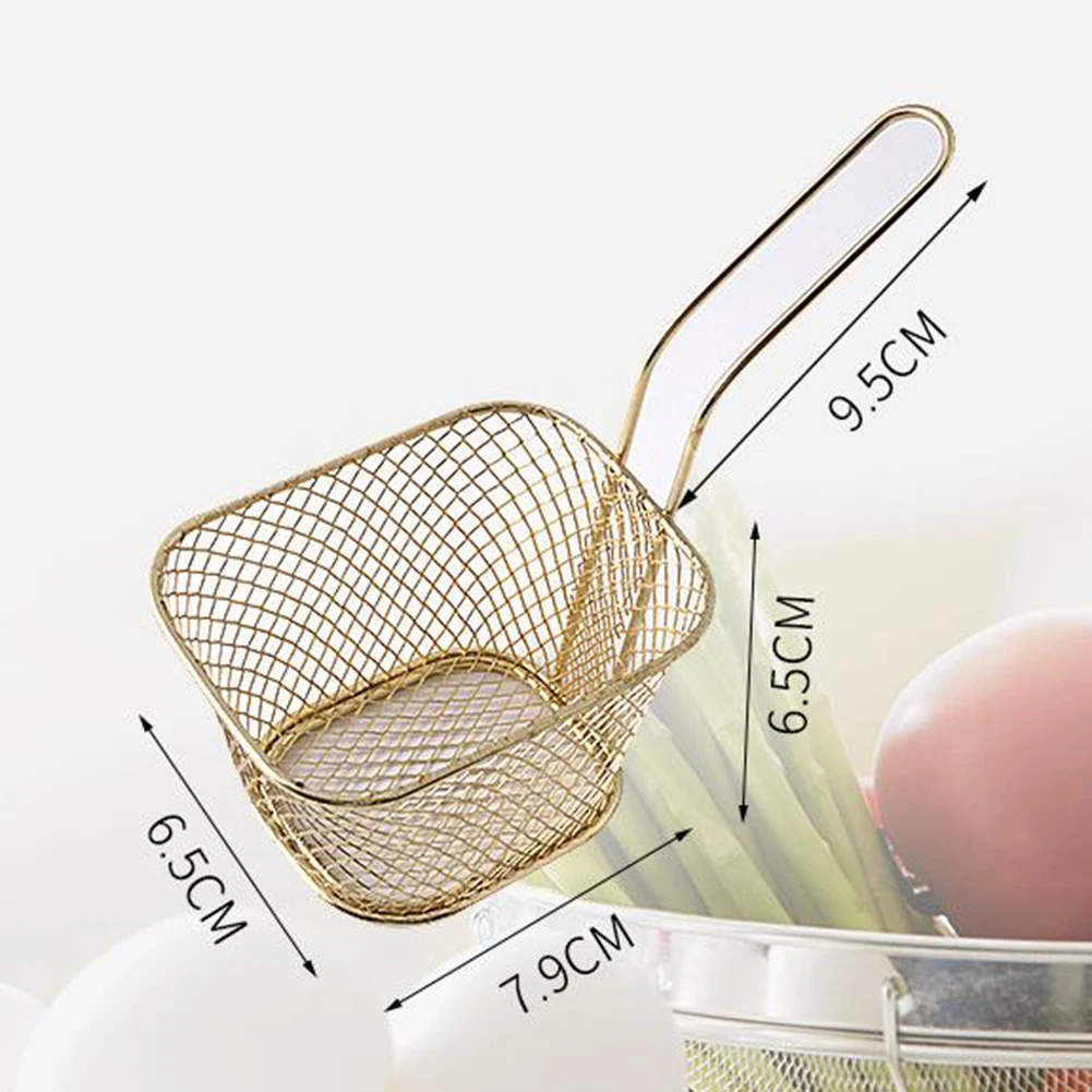 Square French Fries Deep Frying Basket Metal Food Filter Colander Cooking Tool New