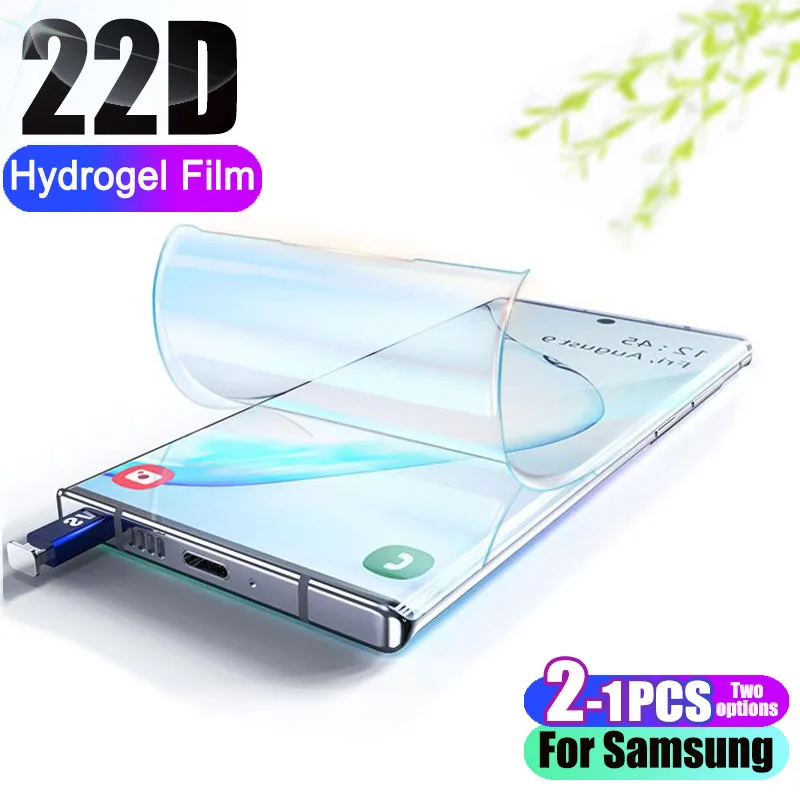 

2-1Pcs 22D Hydrogel Film For Samsung Galaxy A50 A10 Note 8 9 10 Plus Not Glass Screen Protector For Samsung S10 S9 S8 S10e Plus