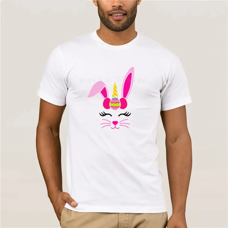 2019 модная футболка из 100% хлопка Camiseta de algod n para mujer con estampado Cabeza unicornio conejito | Мужская
