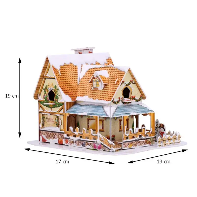 DIY Christmas Miniature House for Dolls Wooden Furniture Dolls House Without LED Light Kits XMS Gift Toys Doll Accessories