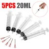 5Pcs 20ml Plastic Measuring Nutrient Syringe Epoxy Resin Syringe with Needles For Refilling And Measuring Liquids ► Photo 1/6