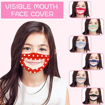 

Children Face Mask with Clear Vinyl Visible Smile Expression Lip Reading Mouth Cover Facial Mask Respirator Face Shield Masques
