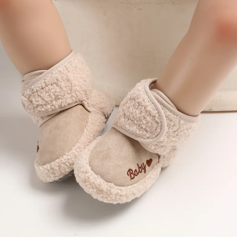 Детская обувь для маленьких мальчиков и девочек; зимняя теплая обувь на меху с хлопковой подошвой; мягкая обувь для малышей; обувь для малышей