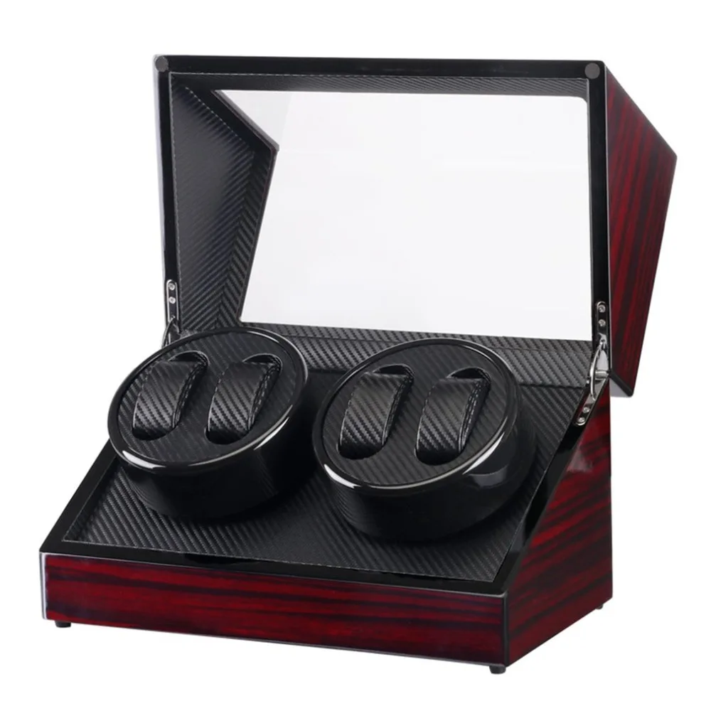 

Auto Wooden Watch Winder Watch Storage Box Winder Case Transparent Cover Wristwatch Box Single/Double Head Motor US/EU/AU Plug