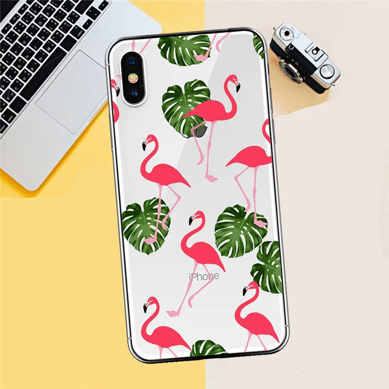 Фламинго роскошный для iPhone X XR XS Max 5 5S SE 6 6S 7 8 Plus чехол для телефона Funda Coque Etui capa оболочка capinha animal