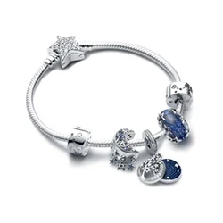 2021 New DIY Starry Sky Series Fit Original Beads Beadeds Charms Bracelets Set 100% 925 Sterling Silver Fine Jewelry For Women