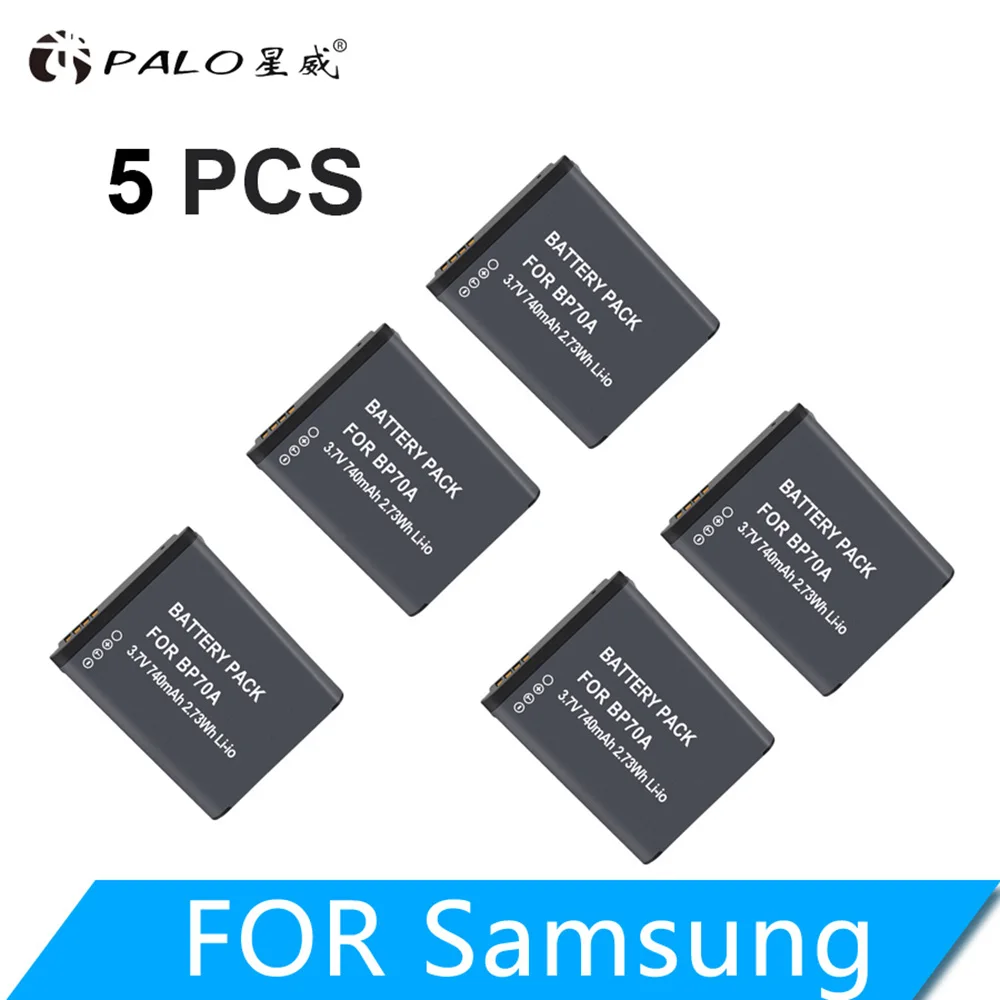 BP-70A EA-BP70A IA-BP70A BP70A IABP70A батарея для SAMSUNG AQ100, DV150F, ES65, ES67, ES70, ES71, ES73, ES74, ES75, ES80, MV800 - Цвет: 5PCS