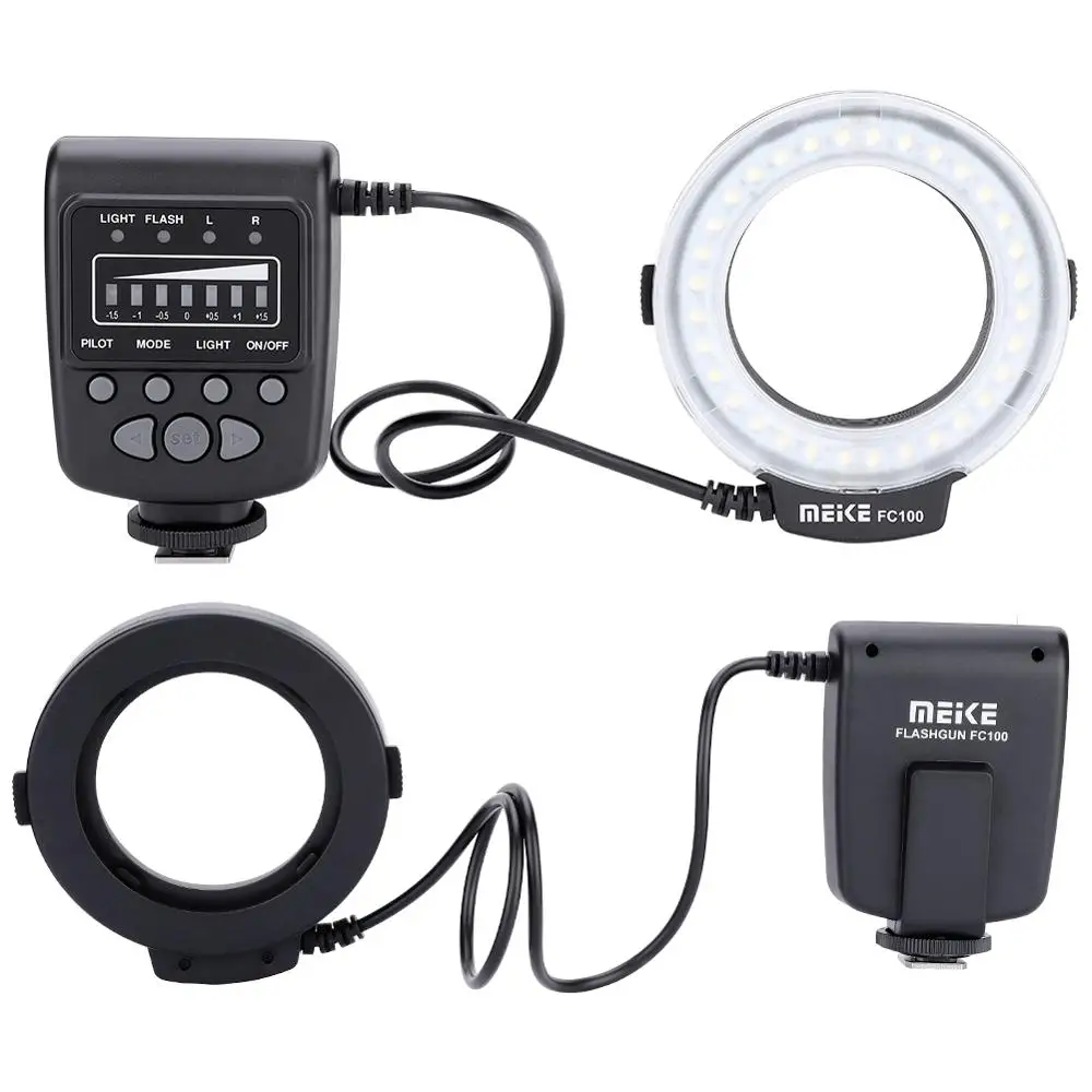 Meike FC 100 FC100 ручной светодиодный макросъемный кольцевой светильник с 7 переходными